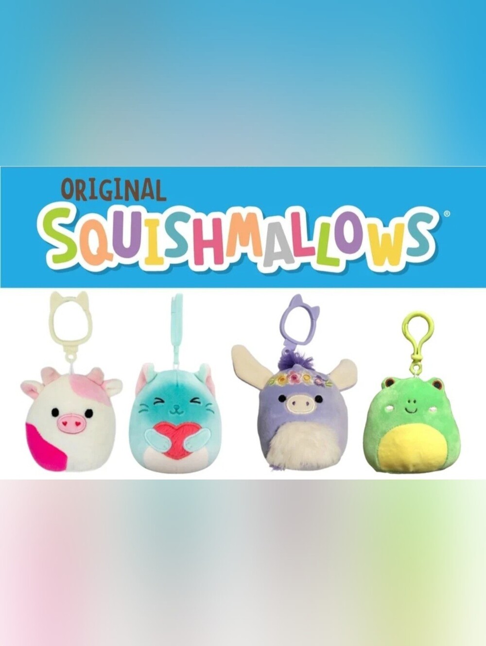 Original Squishmallows Plush Keychain Clips Lot